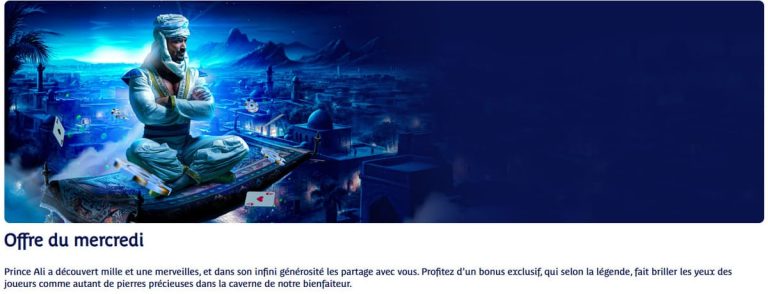 Prince Ali Casino bonus mercredi