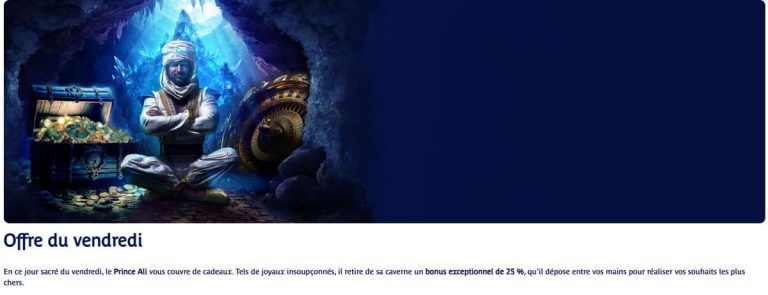 Prince Ali Casino bonus vendredi