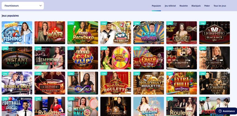 Prince Ali Casino jeux live