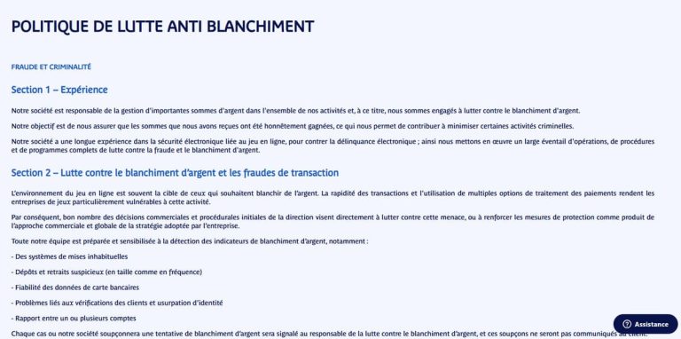 Prince Ali Casino politique anti fraude